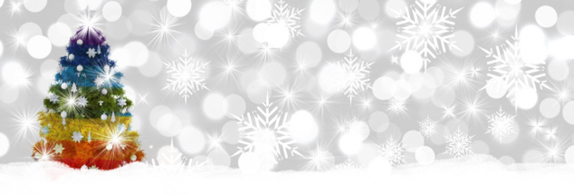 Christmas tree and snowflakes background