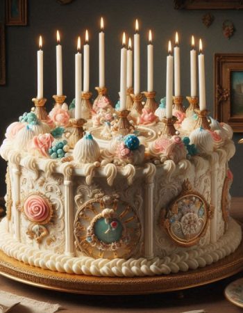 An image of a 17th century birthday cake